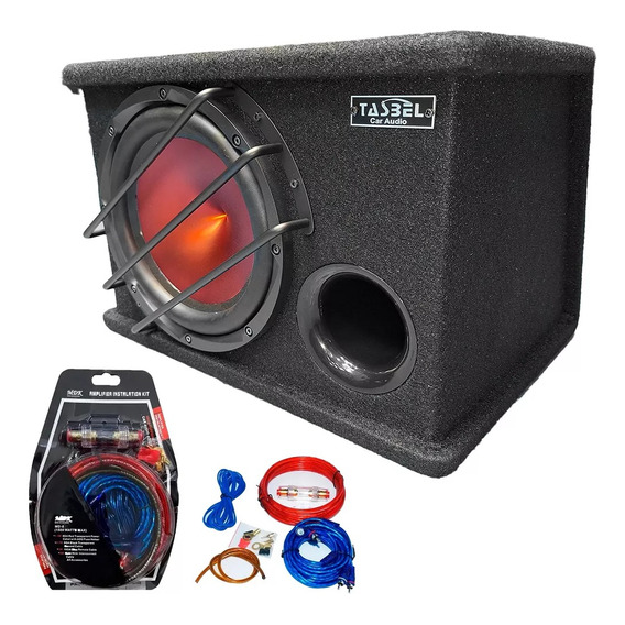 Subwoofer Amplificado 3500w Para Auto + Kit De Instalacion