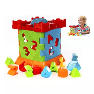Brinquedo Educativo Cubo Castelo Peças Encaixe Menino Menina