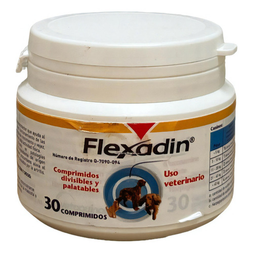 Frasco Flexadin Vetoquinol 30 Tabletas Perros Y Gatos Articu
