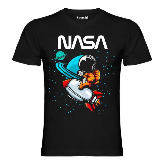 Polera Unisex Nasa Astronauta Estampada Dtf Cod. 003