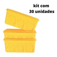 Kit 30 Caixinhas 4x2 Amarela Tomada E Interruptor