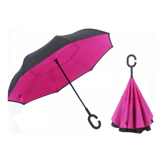 Paraguas Invertido Reversible Doble Capa Impermeable Colores
