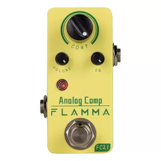 Pedal Compresor Para Guitarra Eléctrica Bajo - Flamma Fc21 Color Verde Lima