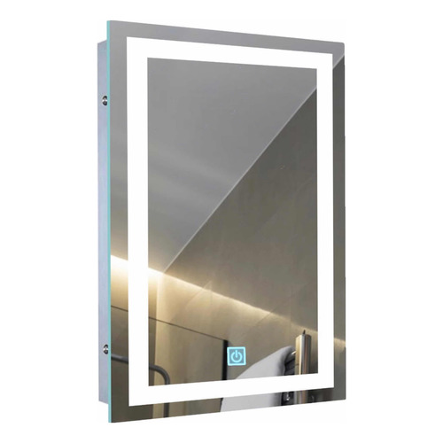 Espejo cuadrado de pared Goodwill 69830 con luz fría de 70cm x 50cm con 50cm de diámetro eléctrico 110V/220V