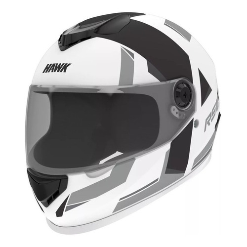 Casco para moto integral Hawk RS1  blanco y negro f talle L 