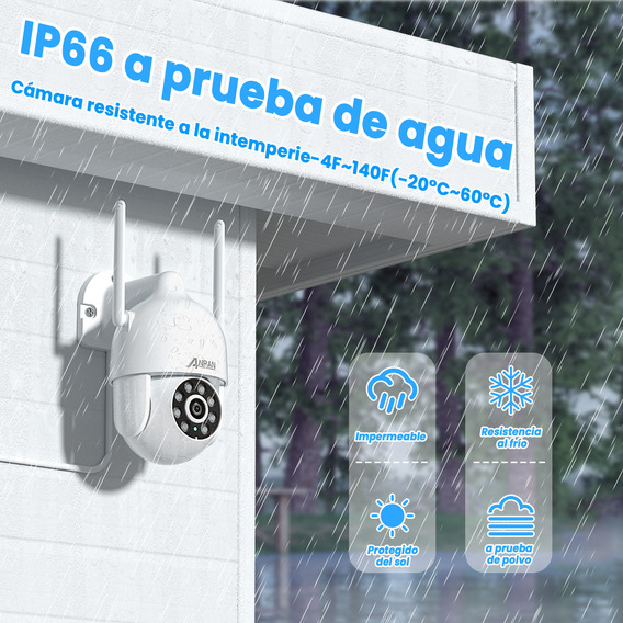 5G / 2.4G Cámara de seguridad WiFi Anran N50W1510 5MP resolución visión nocturna con luz blanca, 360 ptz movimiento