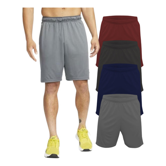 Kit X4 Shorts Deportivos Dry Fit C/ Bolsillo Y Forro Calidad