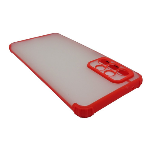 Carcasa Para Samsung A52 / A52s Reforzado Protección Cámara Color Roja Borde color
