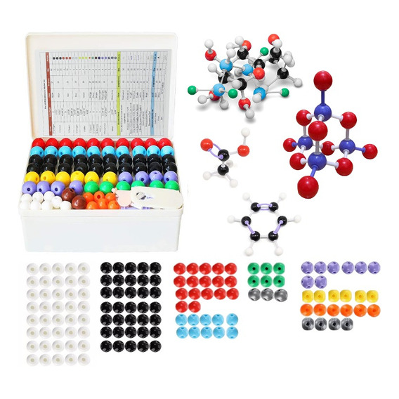 Kit De Modelo Químico De Estructura Molecular Atóm 444 Pzs