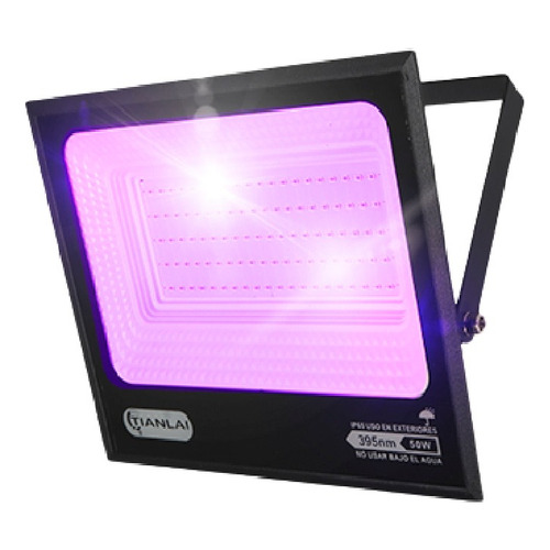 Reflector Led Luminaria Luz Purpura 50w 400lm Ip65 Potente Color de la carcasa Negro Color de la luz Morada