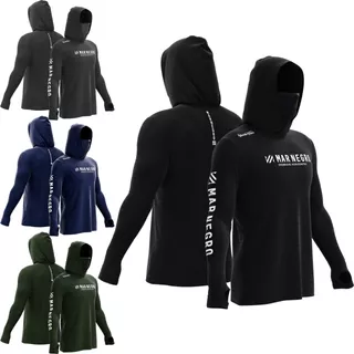 Camisa De Pesca Mar Negro X-protect 360º C/ Capuz E Buffer 