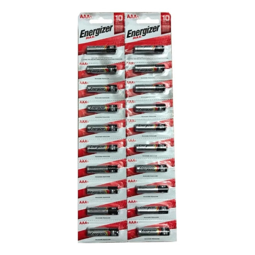 Pilas Energizer Aaax10 20 pilas en 2 Tiras