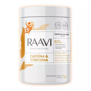 Creme De Massagem Corporal Cafeina E Curcuma Raavi 1kg 