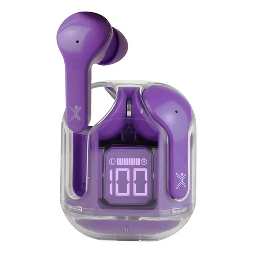 Audífonos Inalámbricos Bluetooth Transparentes Clearbeat Color Violeta