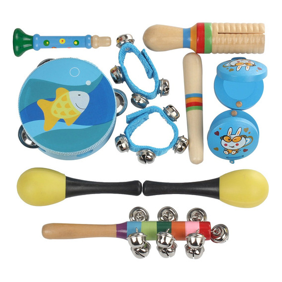 Instrumentos Musicales Percusión De Madera Para Niños 10pcs