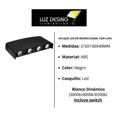 Bidireccional Strong Con Lupa Optica Abs 8w Exterior Cie
