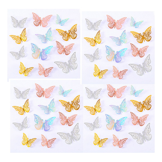Set 192 Decoración De La Pared De La Mariposa 3d 4 Colores