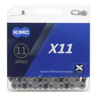 Cadena De Bicicleta Kmc X11 Silver / Black 118 Eslabones