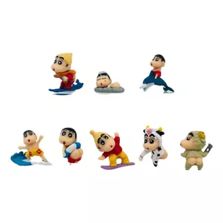 Crayon Shin-chan 8pcs Boneco Nohara Shinnosuke Anime Japonês