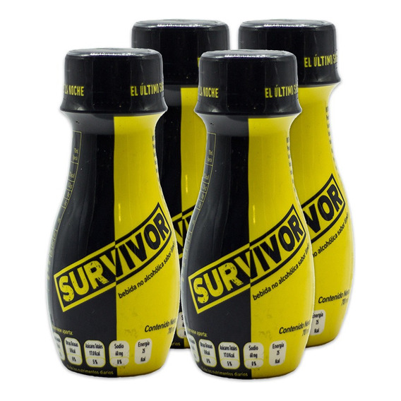 Survivor Shot Bebida Anticruda Antiresaca Caja De 4 Piezas