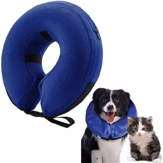 Collar Isabelino Campana De Tela Inflable Para Perro O Gato
