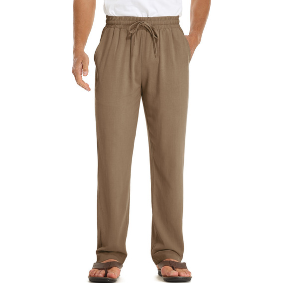 Pantalone Casual Suelto De Lino Para Hombre, Playa, Yoga