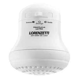 Chuveiro Elétrico De Parede Lorenzetti Maxi Ducha Ultra Branco 3200w 220v