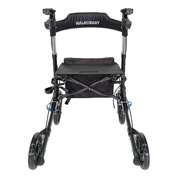 Walkiteasy Andadera Ortopedica Con Asiento Y Ruedas Para Adulto Mayor WEAS01-NEG-STD negro