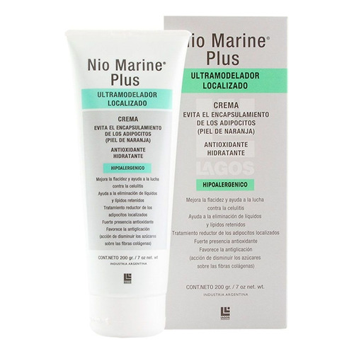  Crema anticelulitis para cuerpo Lagos Cuerpo Nio Marine Plus en tubo 200g