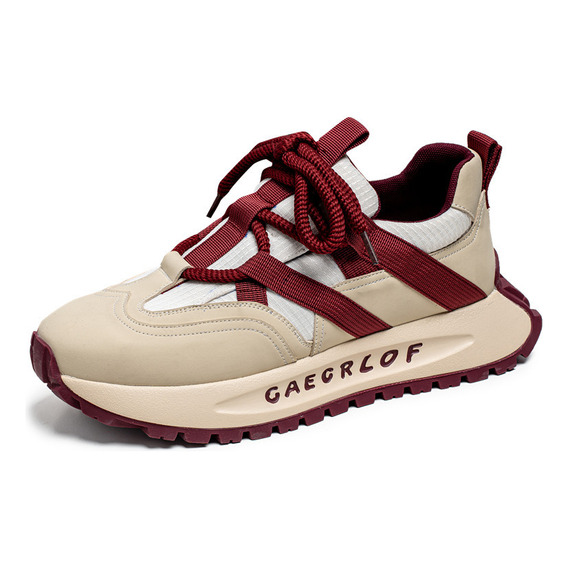 Zapatos Deportivos Casuales Beige Rojo Para Hombre Xm-c3592