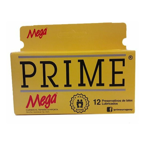 Preservativo Prime Mega Amarillo X 12