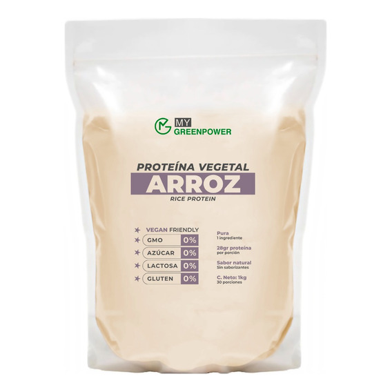 Proteína De Arroz 1 Kg 100% Vegana Sin Lactosa-gluten-gmo 