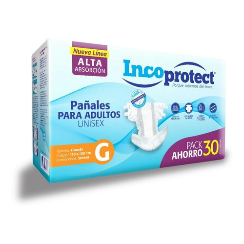 Pañales para adultos Incoprotect PAÑALES DESCARTABLES Grande x 30 unidades