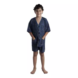 Pijama Niño Prendido Con Boton Tela Algodon Verano Cuota