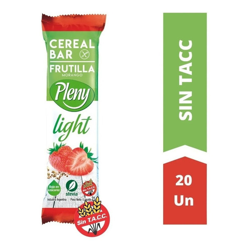 Pleny Light Barras De Cereales Caja X 20 Sin Tacc Con Stevia