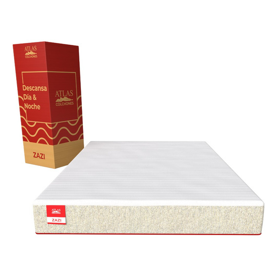 Colchon Individual De Memory Foam Tela Premium Atlas Zazi Color Beige