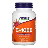 Vitamina C + Rose Hips, Liberação Gradual 1000mg - 100 Tabls