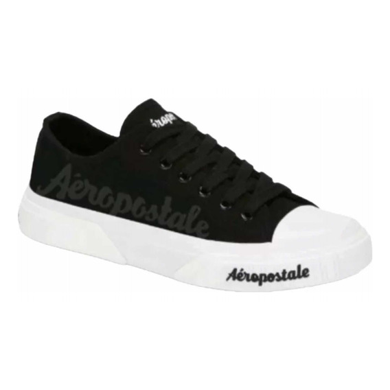 Tenis Sneaker Aeropostale Negro Dama Urbano Logo Lateral