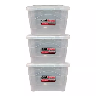 Caja Plastica Organizadora Apilable 25 Lts X3 -  Colombraro