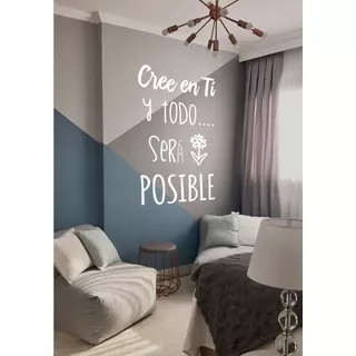 Vinil Decorativo Blanco Pared Vinilo Frase Letras Cree En Ti