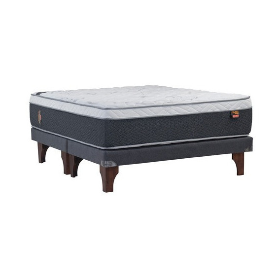 Cama Europea Everest 2 Plazas X 2 Mt. Bs Celta Color Negro