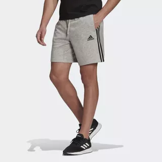 Shorts adidas Essentials 3 Listras Masculino - Cinza