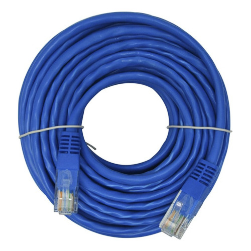 Cable De Red Para Internet 5e 20 Metros Azul Rj45 Categoria