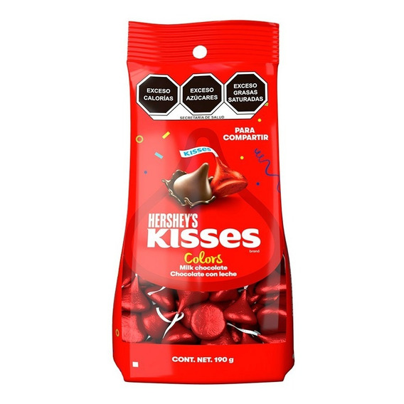 Chocolate Hershey's Kisses Fiesta Rojo Leche 190g
