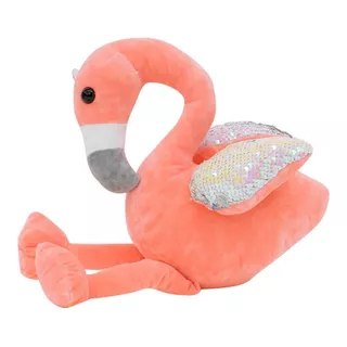 Pelúcia Flamingo Rosa Asas Lantejoulas 28cm