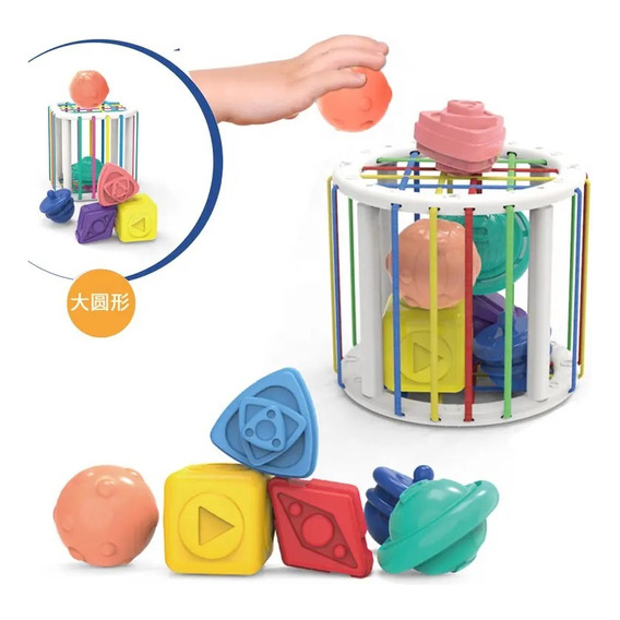  Juguete Cubo Tiras Elásticas Montessori 6 A 12 Meses