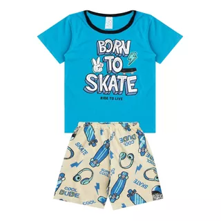 Conjunto Pijama Infantil Menino Algodão Estampa Skate