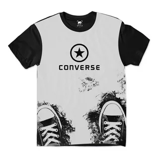 Camiseta Plus Size Tênis Old School Black White Star G1 A G6