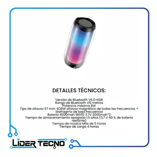 Parlante Bluetooth Portable Bl15 8w Rgb Foneng