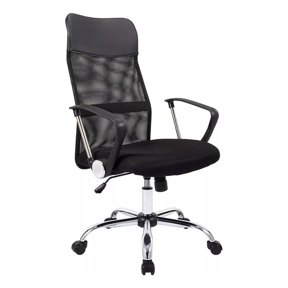 Silla De Oficina Ejecutiva En Malla Negra Ergonómica